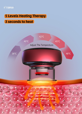 3.7V/1800mAh Battery Capacity Fitdash Vacuum Cupping Massager with Red Light Heating
