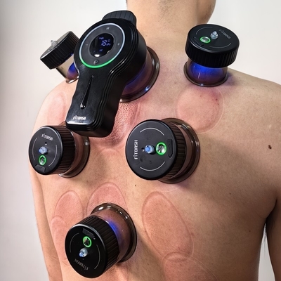 240g Rechargeable Cupping Massager Red Light and Frequency Vibration for Body Therapy