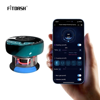 EMC Certified Fitdash Portable Cupping Tens Device with Heating and Red Light Therapy